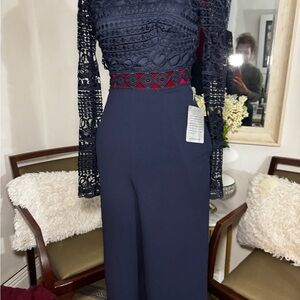 Women’s Lace-Top Navy Jumpsuit
